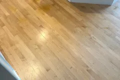 Scratched and Stained Maple Floors Getting a Fresh Start